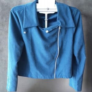 Blue Faux Leather Jacket BRAND NEW